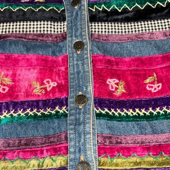 Vintage 90s Y2K Susan Bristol Casuals Embroidered and Beaded Jean Vest Size S - Picture 9 of 10